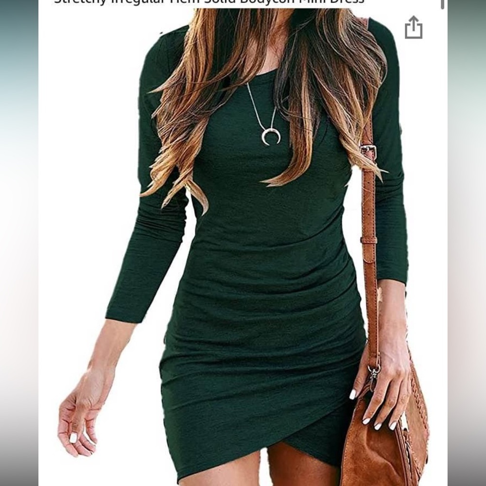 NWT Kirundo emerald green gathered dress casual wear size large l